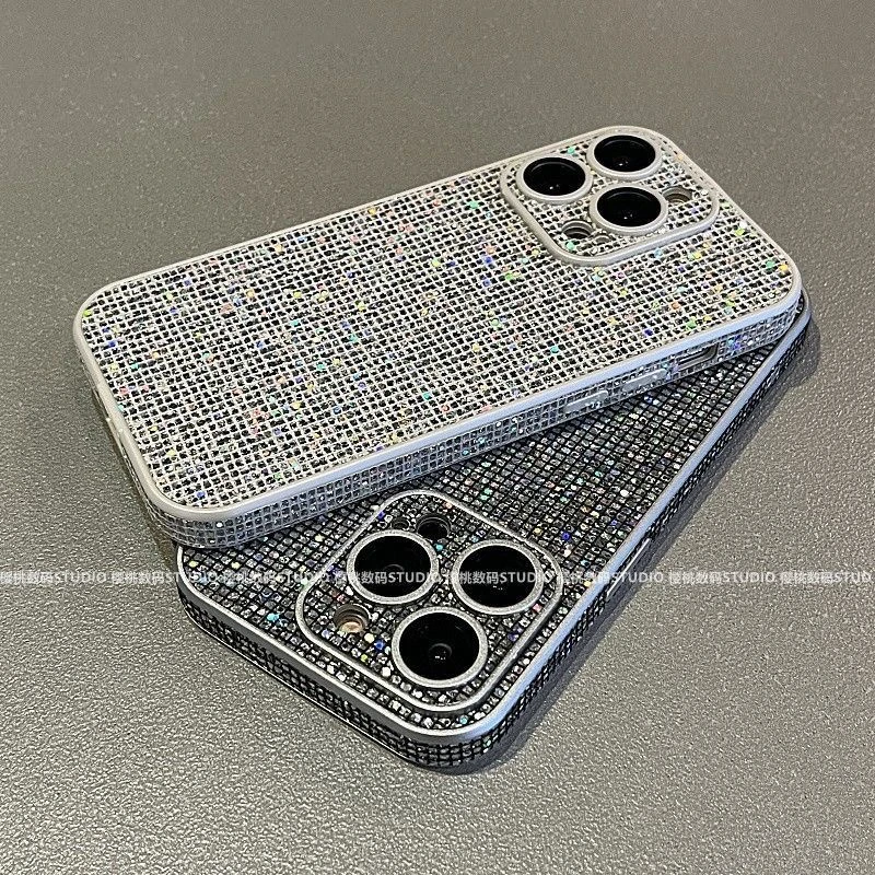 个性奢华全包闪钻适用苹果15promax手机壳iPhone13镜头膜14/12/11