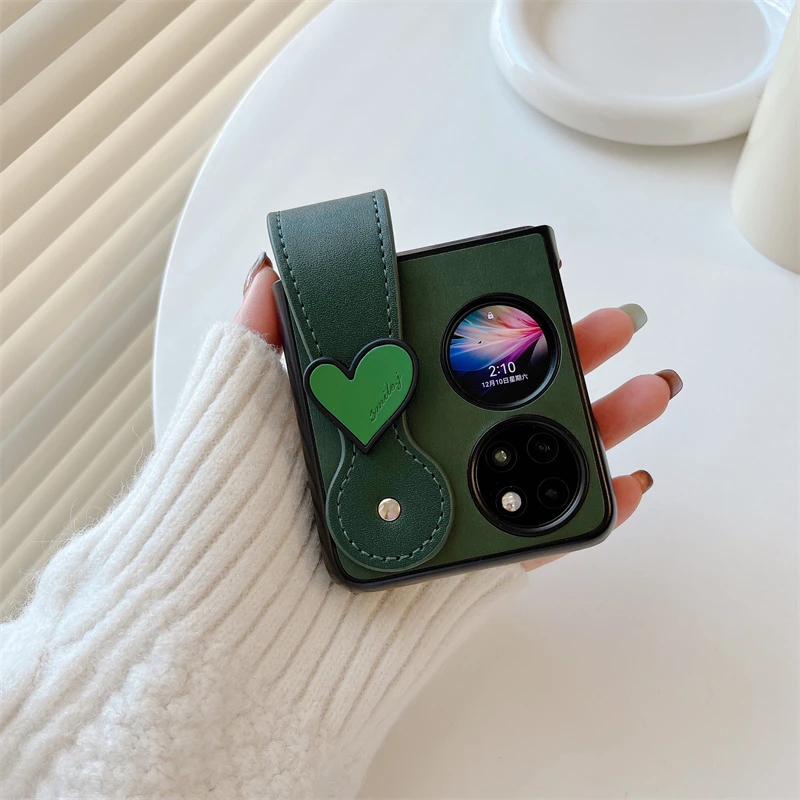 适用华为P50Pocket手机壳宝盒折叠屏pockets保护壳新款皮质腕带支