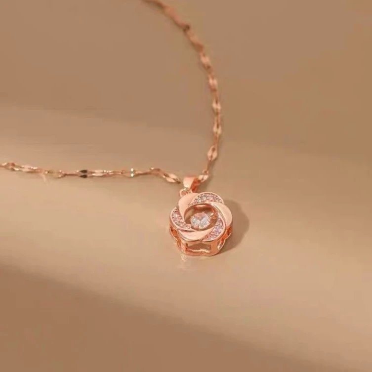 钛钢项链  灵动太阳花项链X-77