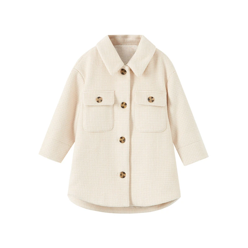 2美家MC系列女童格纹呢料大衣冬C4-5-441