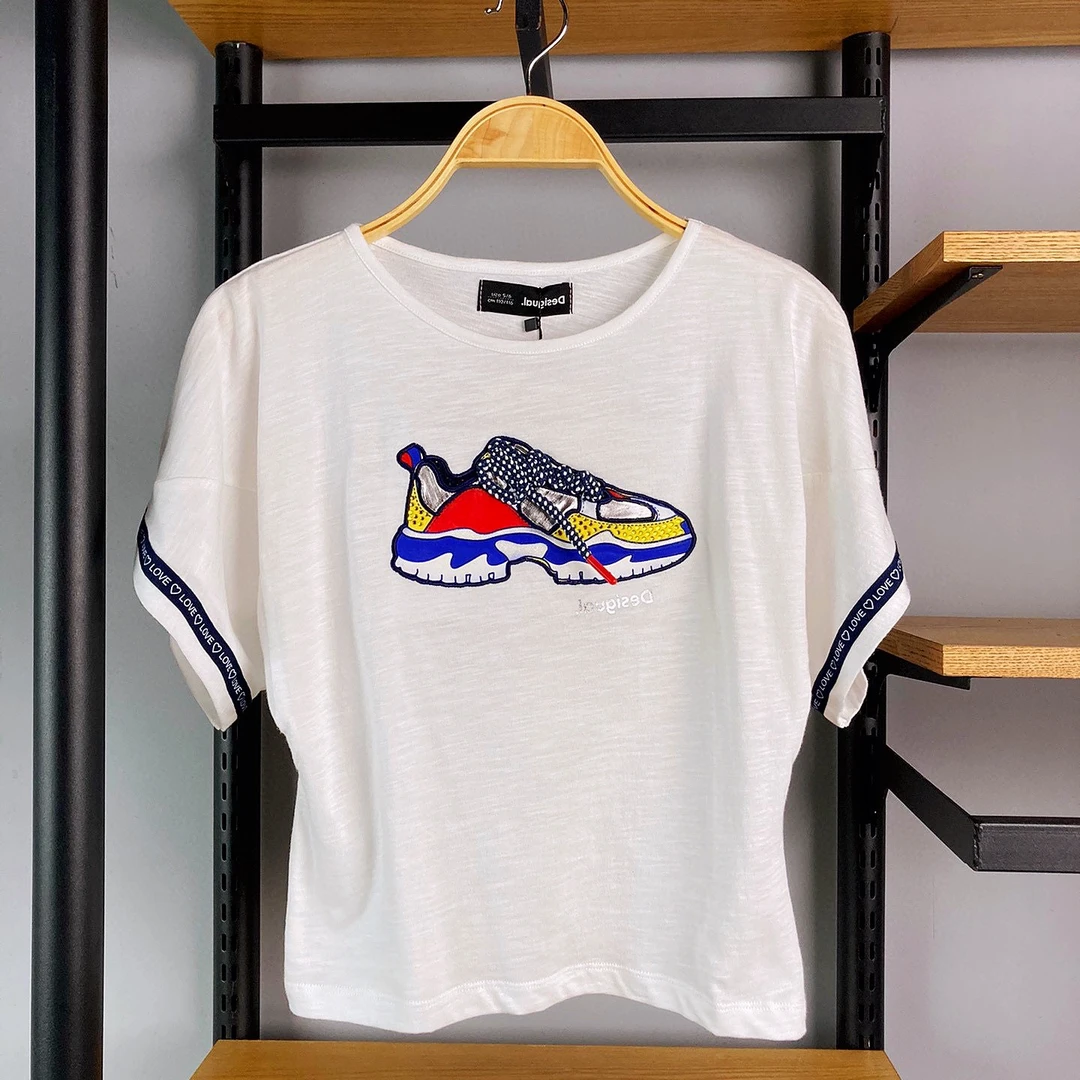 Desi家童装女童针织短袖T恤夏，印花线下 C4-2-113