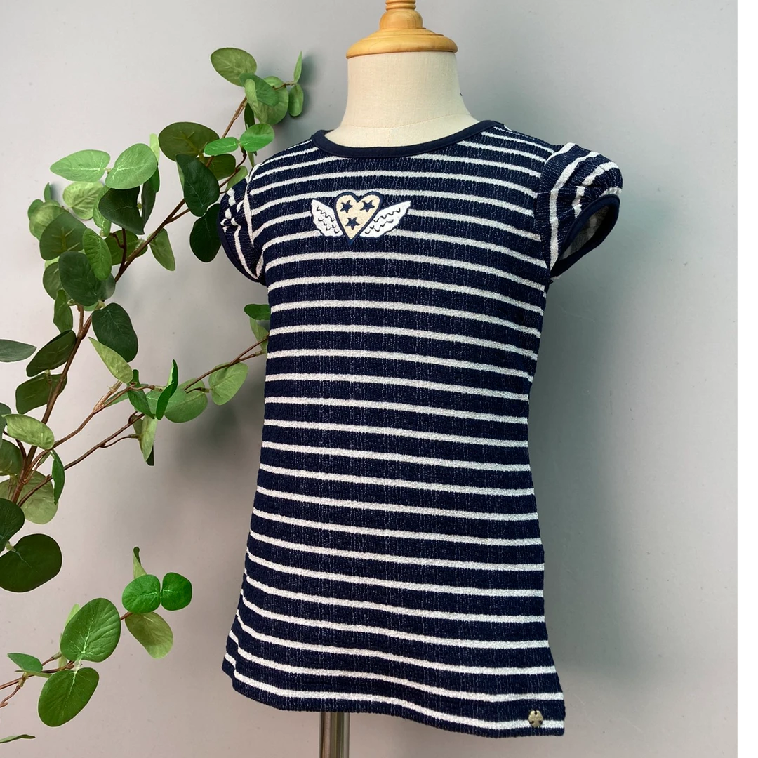 荷兰NO家女童针织条纹黑白短袖 C4-2-137