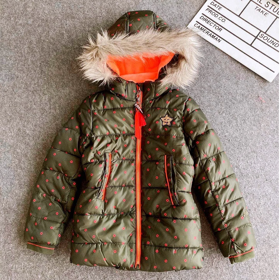 荷兰NO家女童梭织加绒外套冬，帽子可脱卸 C4-2-095