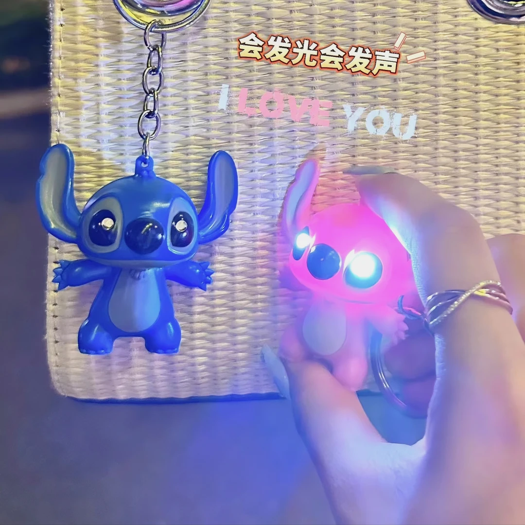 发声发光史迪仔i love you情侣公仔挂件创意表白礼物发声钥匙扣