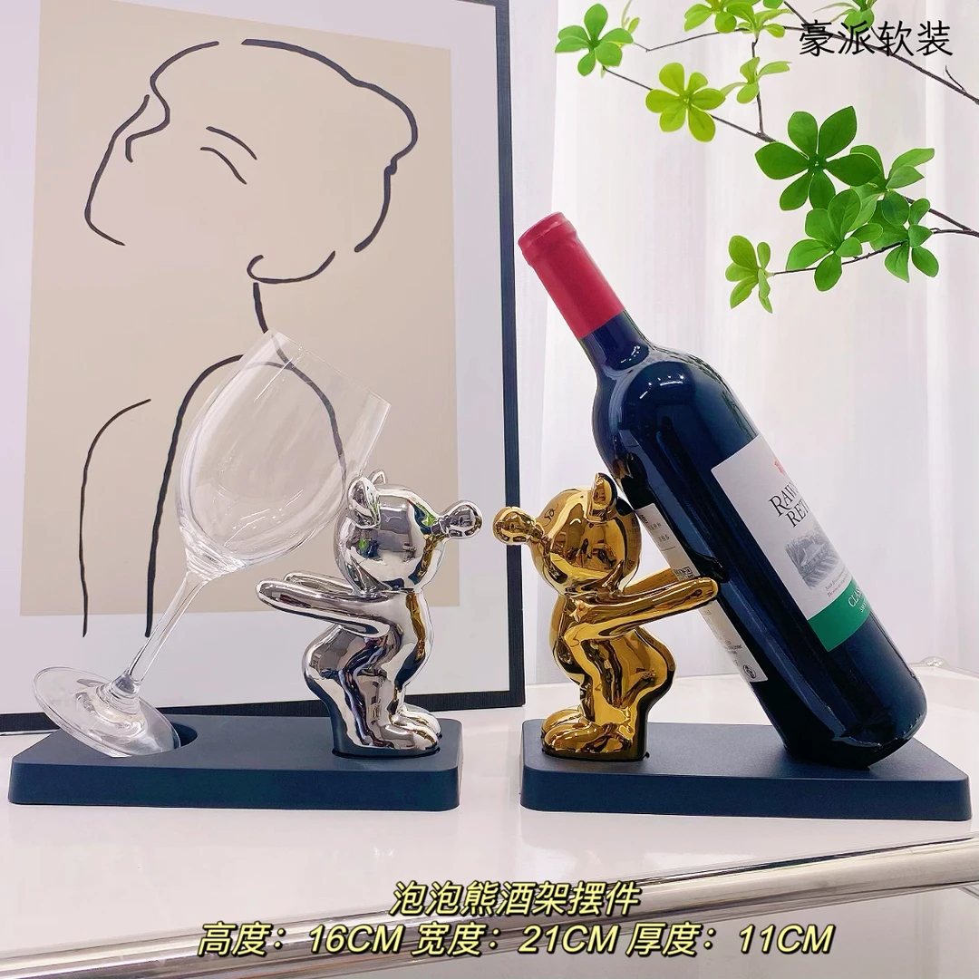 泡泡熊创意轻奢高档客厅个性家居玄关餐边电视柜酒柜装饰品摆件