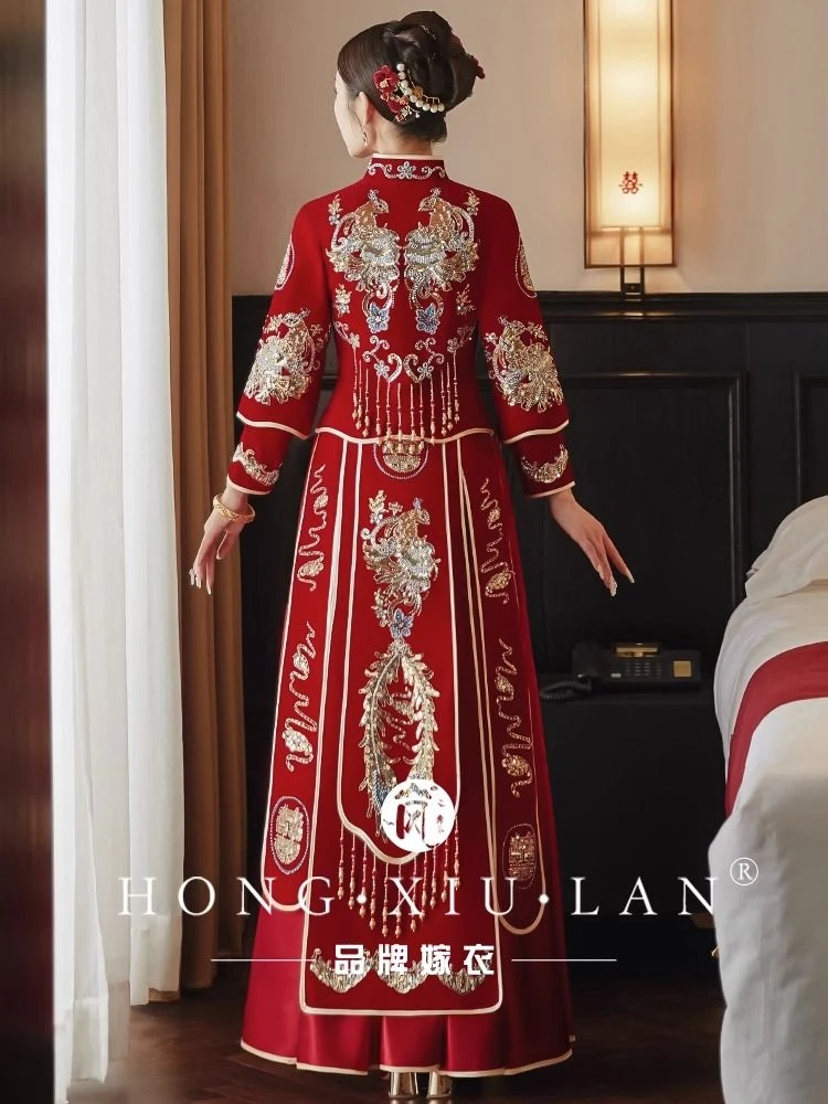 春夏秀禾服2023年新款新娘结婚礼服中式婚纱嫁衣龙凤褂敬酒服出阁