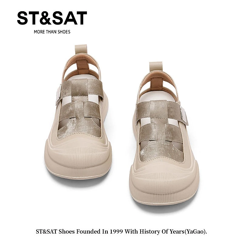 星期六踩屎感包头罗马凉鞋女25新款夏季爆款单鞋镂空运动休闲板鞋