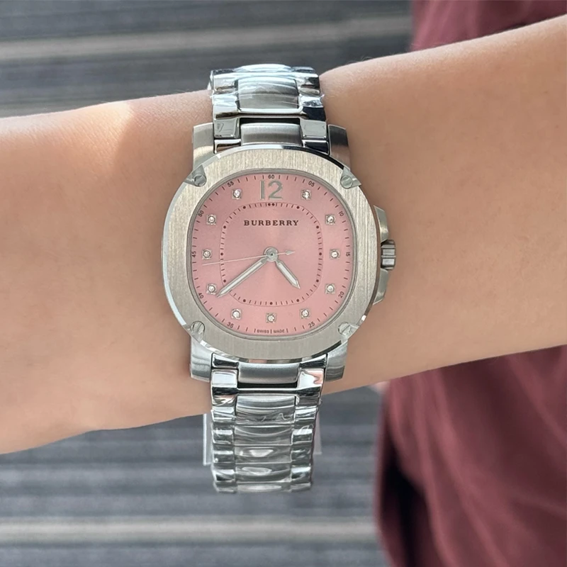 【嘉嘉专属】Burberry博柏利粉色镶钻石英女表34表盘BBY1805