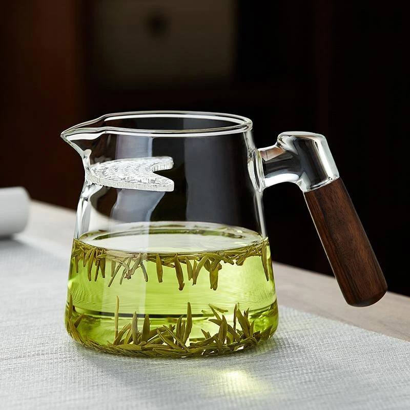 绿茶杯茶漏一体泡茶壶玻璃网红公道杯加厚分茶器茶水分离月牙杯