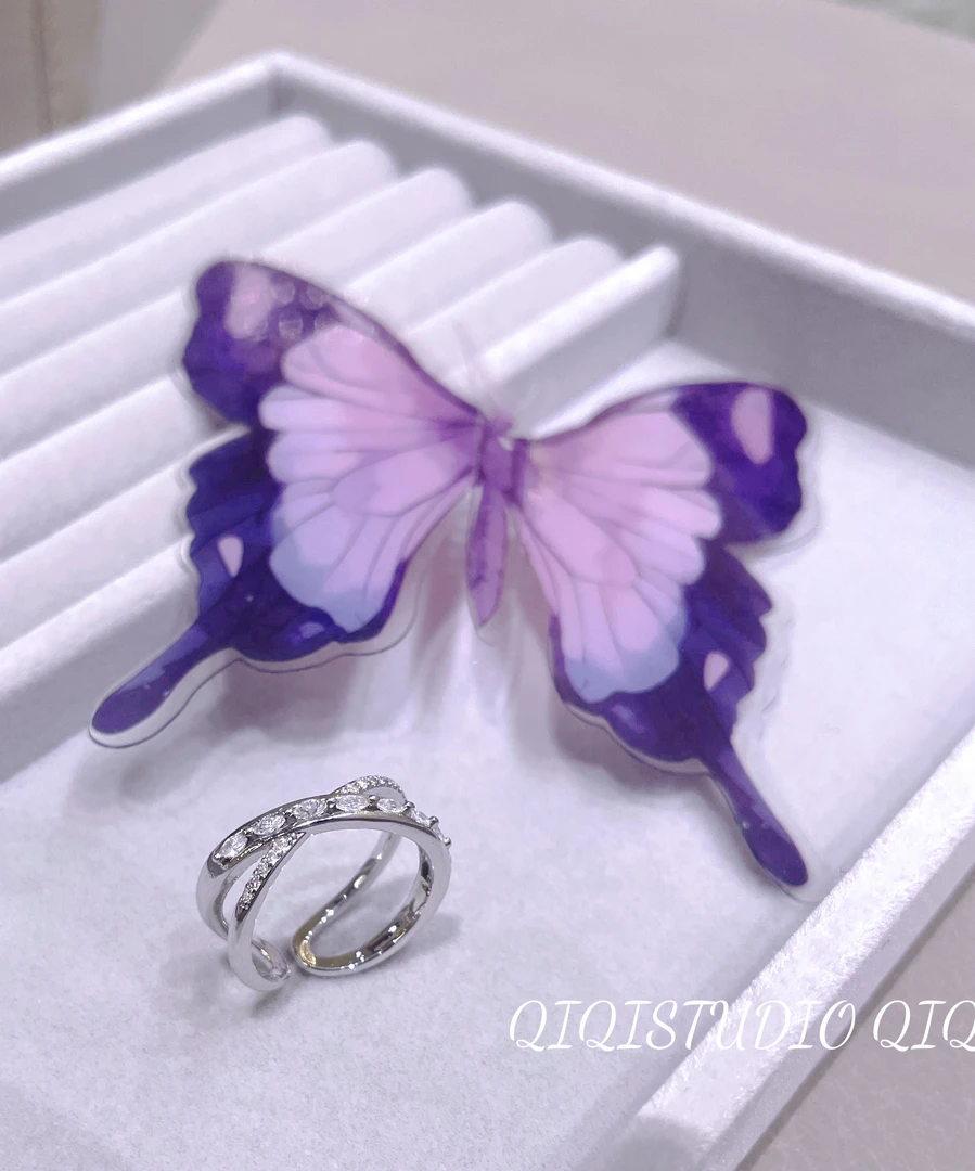 铜合金锆石戒指 椭锆石交叉戒女食指高级设计感轻奢潮超闪配饰