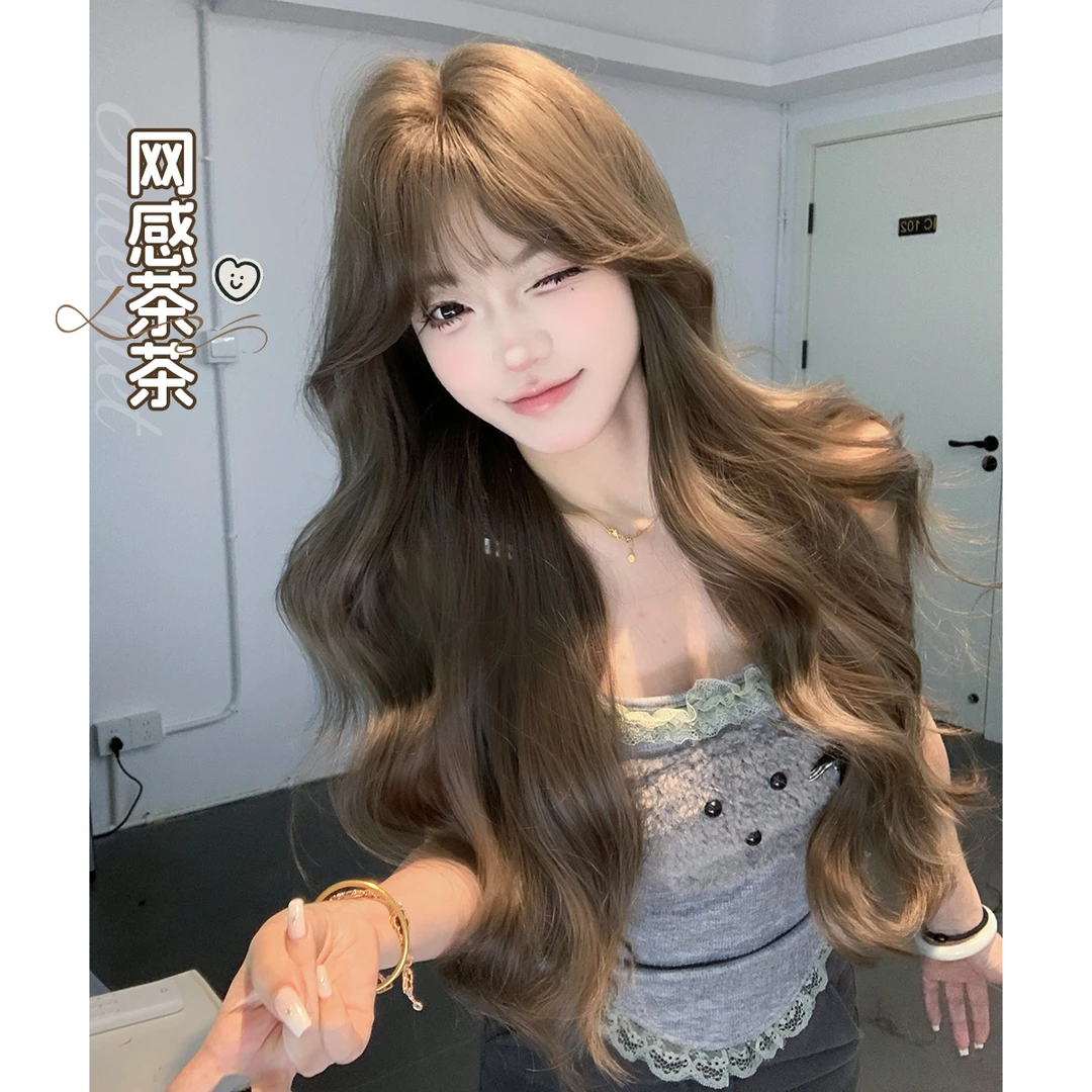 【网感茶茶】束朵假发女波浪卷时尚气质lolita网红同款假发全头套
