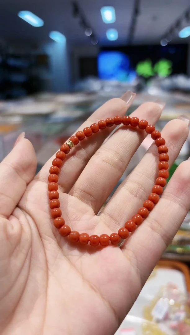 【闪购商品】南红玛瑙手串18K金镶嵌南红