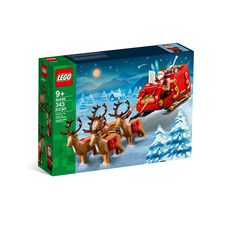 LEGO/乐高冬季40499圣诞老人驯鹿雪橇车益智拼装拼插积木玩具盒装