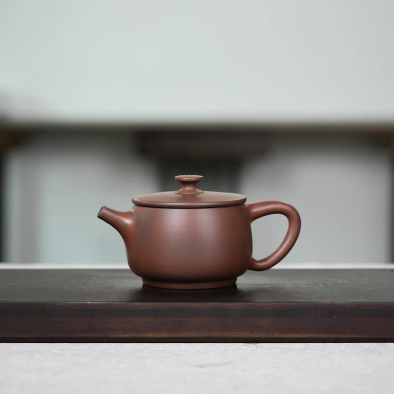 坭兴陶茶器 宽口汉瓦 马到成功 手工制作陶壶 古铜色 不挑茶