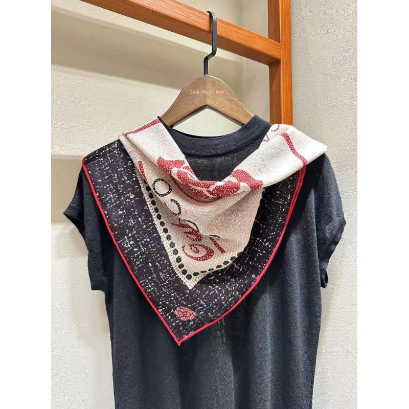 Hongxi Scarves/鸿晰丝巾丝毛双面妩媚山茶60方巾B316