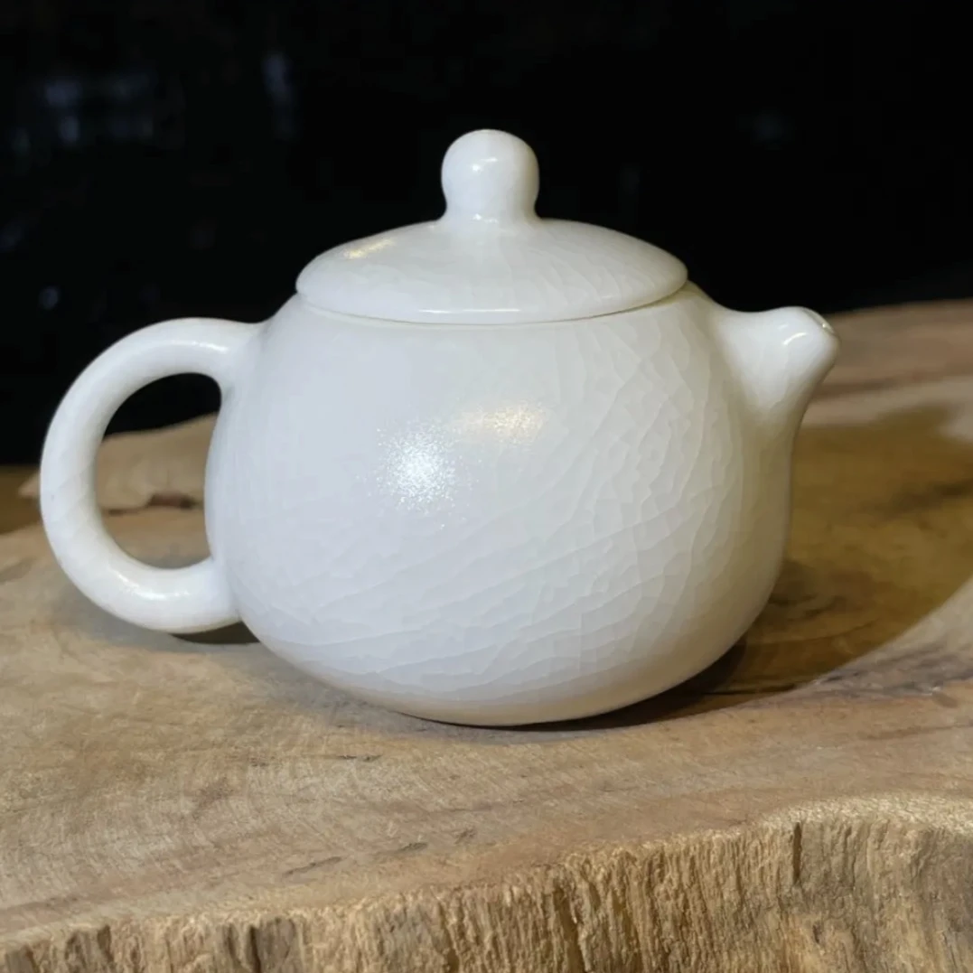 白瓷把把壶拇指壶茶宠小茶壶桌面茶艺摆件茶道配件零配