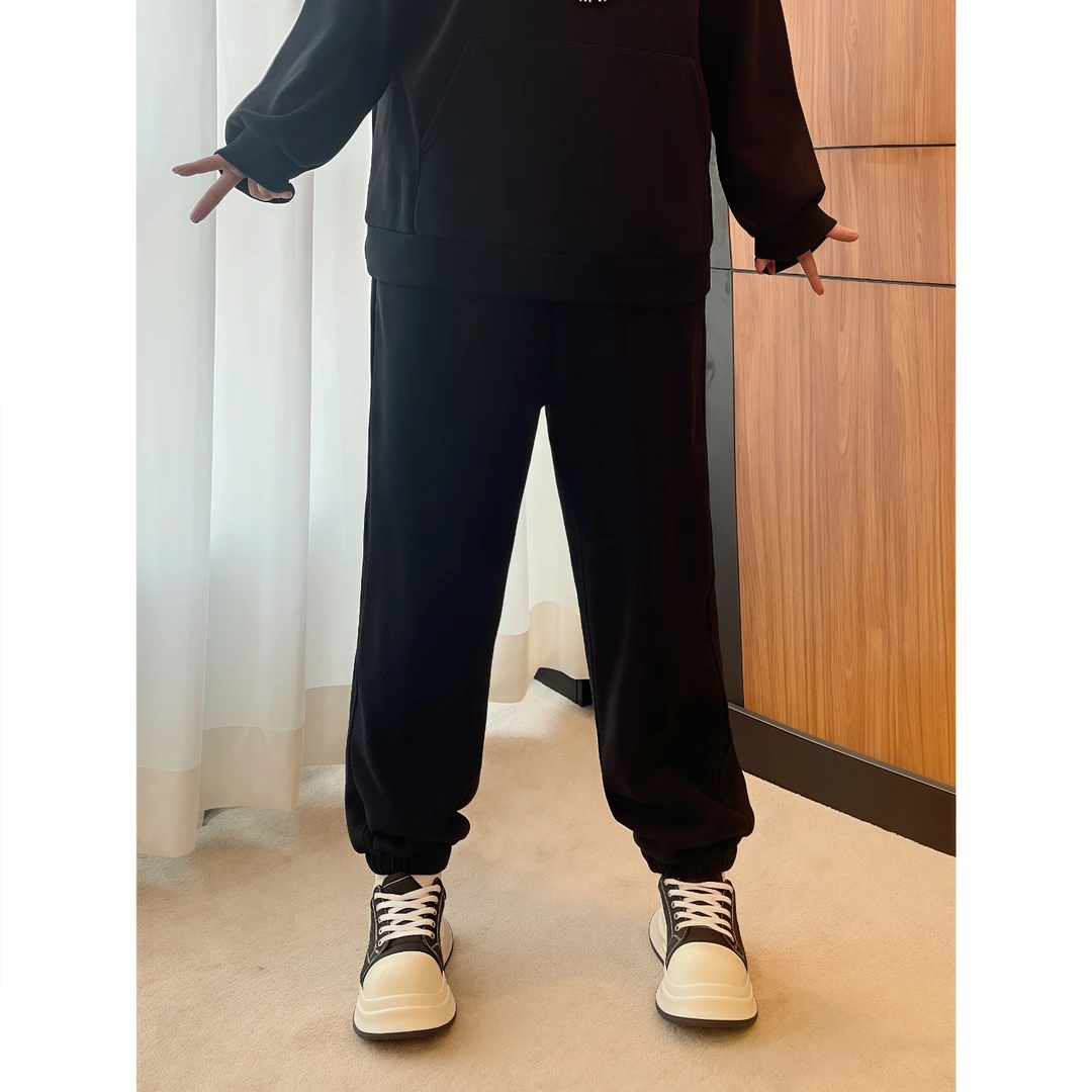 花契“山系主义”大码女装冬季宽松200斤胖mm加绒慵懒休闲裤3132-X