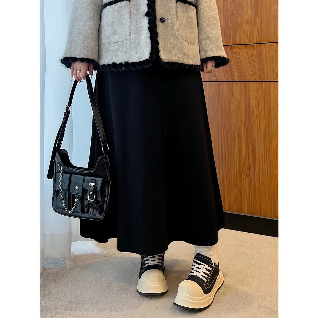 【晓晓家】朦胧花境 / 轻奢仿羊绒气质半身裙12461花契200斤胖mm