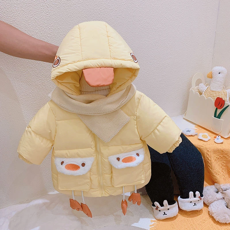 童装女童2022冬装新款可爱连帽加厚棉服女宝宝冬季丝绒棉加绒棉袄