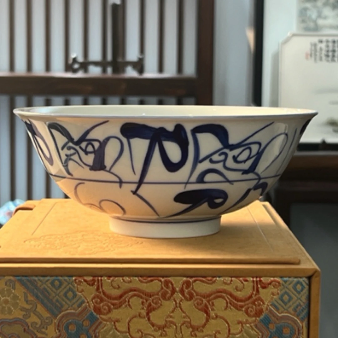 刀字碗手工手绘面碗