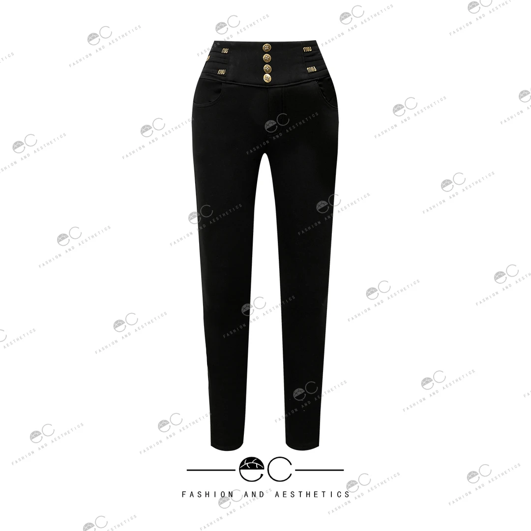 小脚裤女2023秋冬新款加绒黑色高腰显瘦紧身外穿铅笔打底裤SZ772