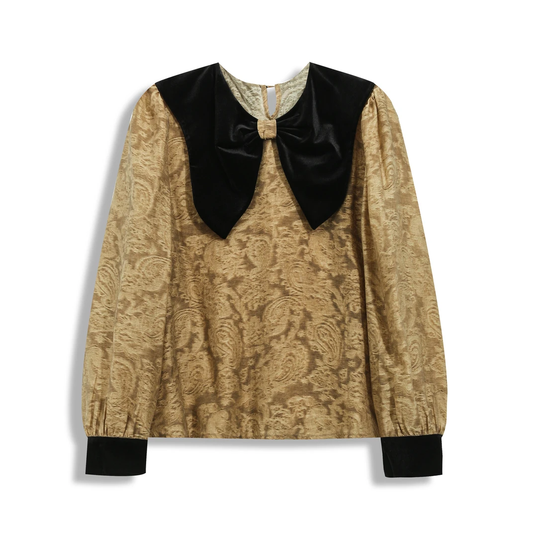 EC原创女装2024年秋款新款时尚洋气显瘦衬衫上衣潮A7019