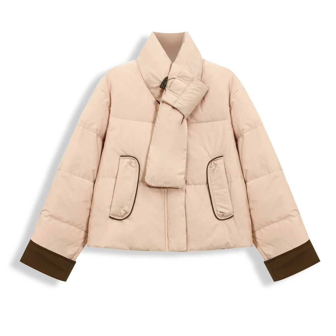 宁熙ec原创2024新款冬季韩系休闲气质独特超好看撞色外套A7726