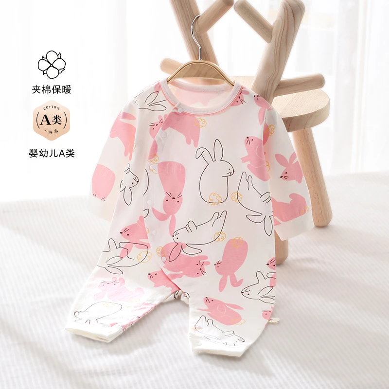 婴儿连体衣新生儿衣服宝宝哈衣可爱纯棉春秋季宝宝家居爬服