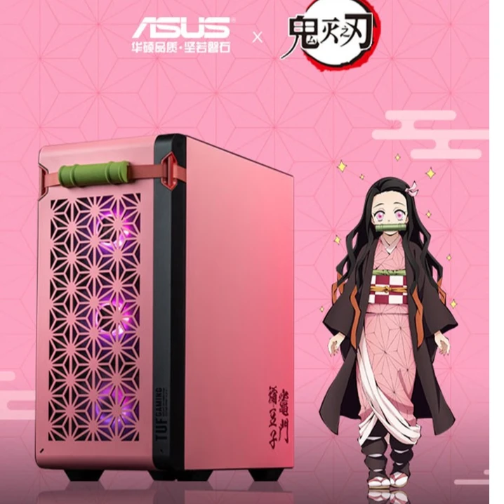 华硕GT301弥豆子定制 游戏迷你粉色主机机箱电脑电脑主机水冷diy