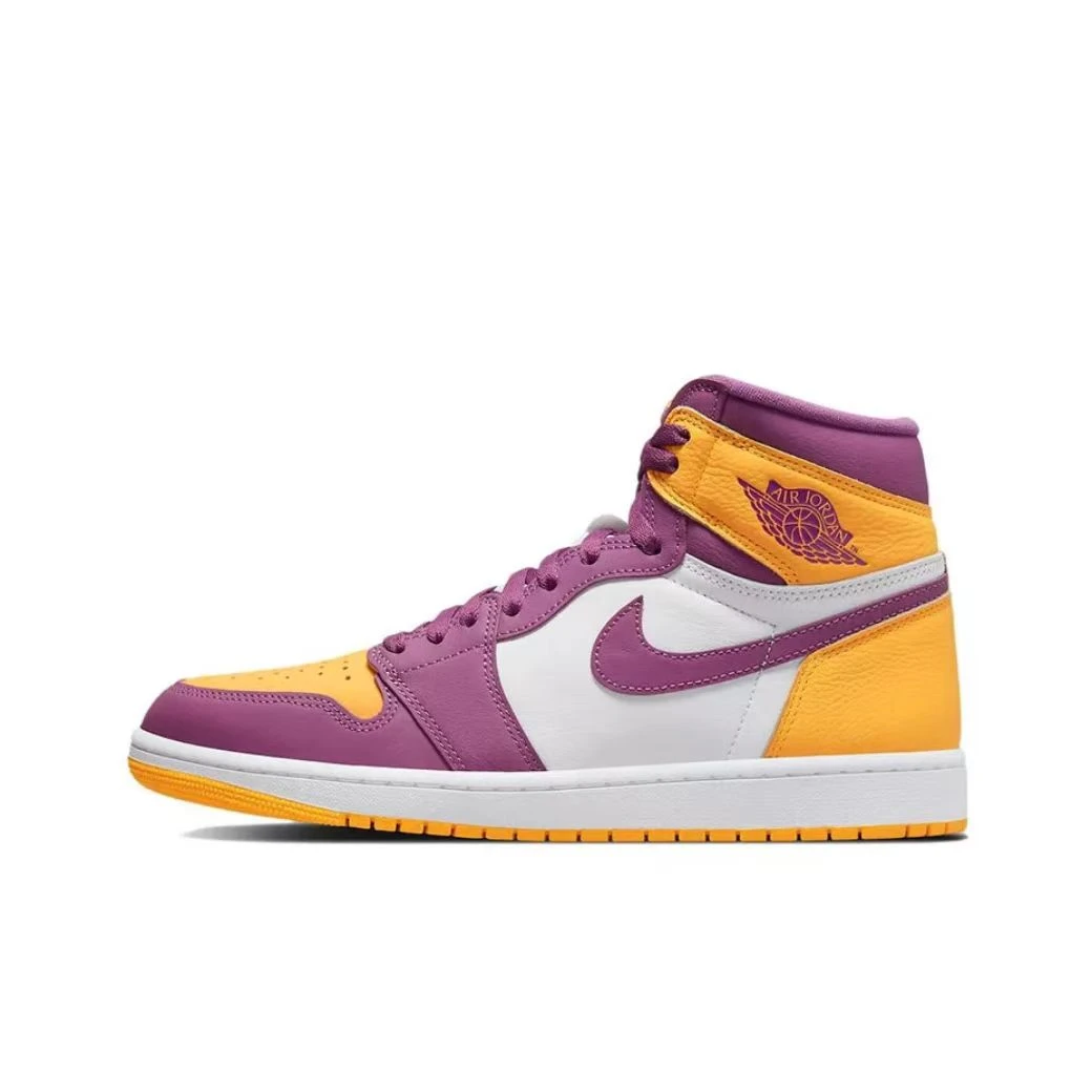 Air Jordan 1 AJ1 兄弟会 白紫黄 高帮篮球鞋 555088-706