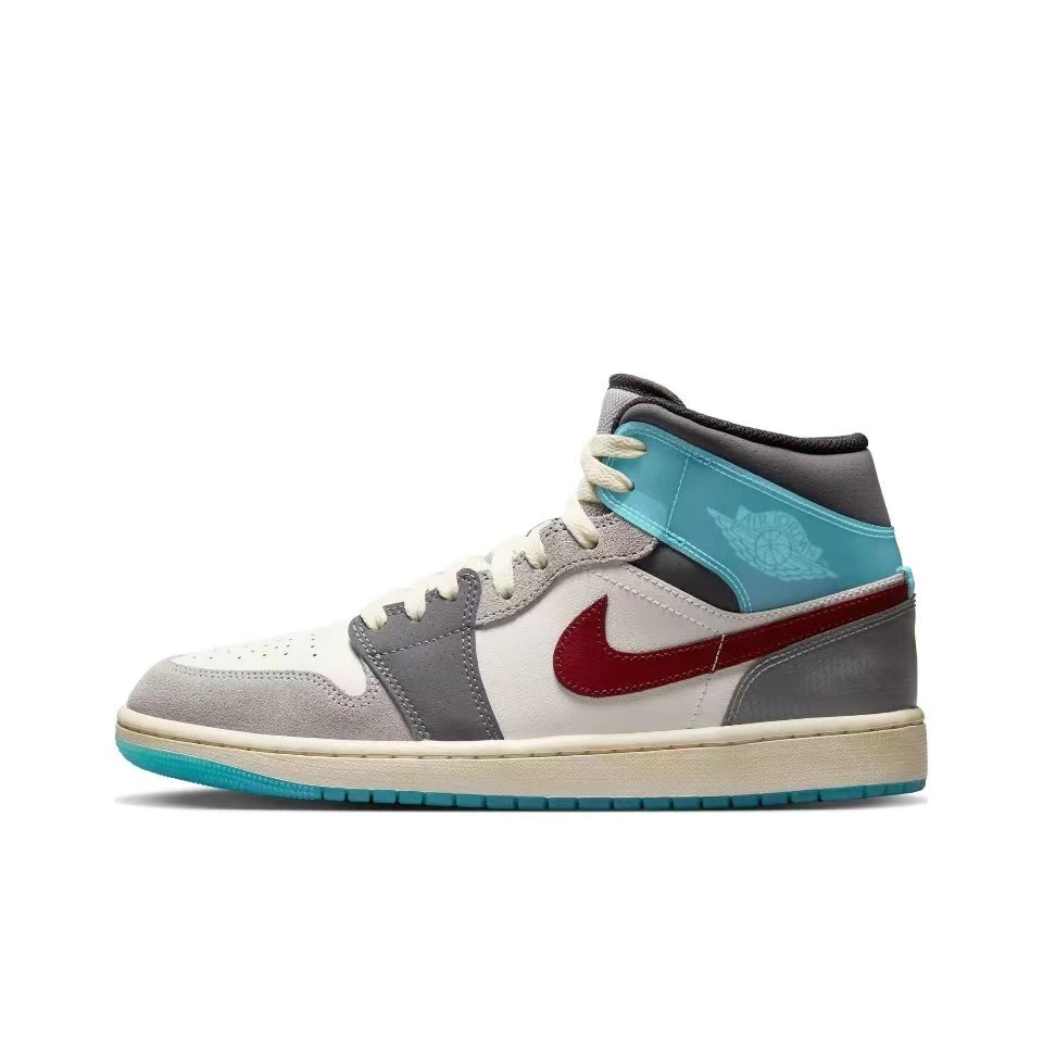 Air Jordan 1 Mid AJ1白灰蓝 中帮 复古篮球鞋FB1870-161