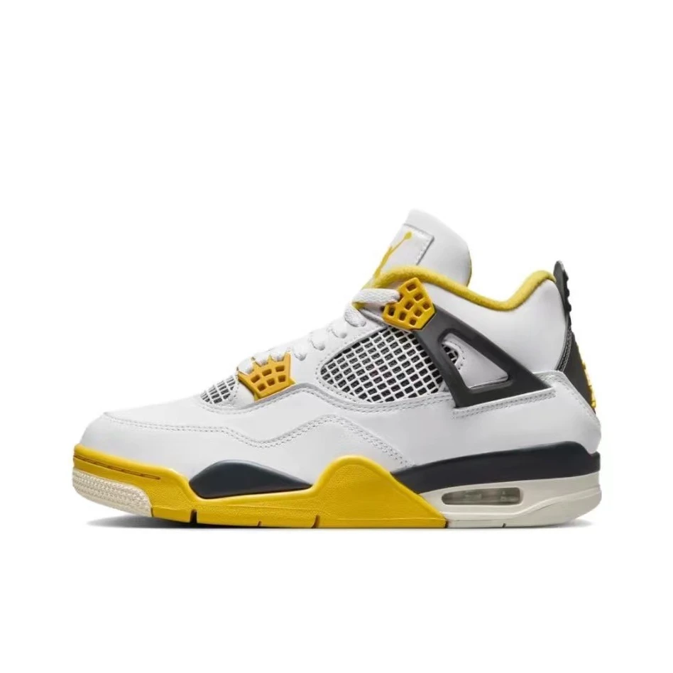 Air Jordan 4 AJ4白橙色 白黄 中帮复古篮球鞋AQ9129-101