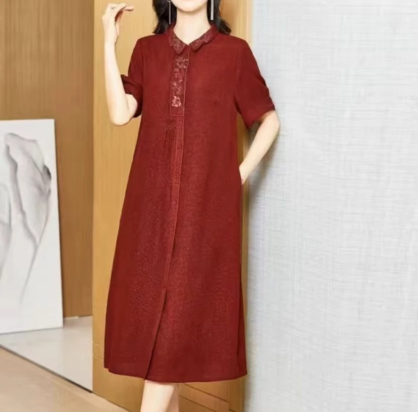 罗(直播间扣号过款 请勿直拍)宽松碎花大码中长款夏季时尚连衣裙