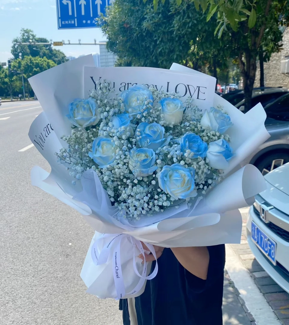 11朵 碎冰蓝 送爱人 送老公 送闺蜜