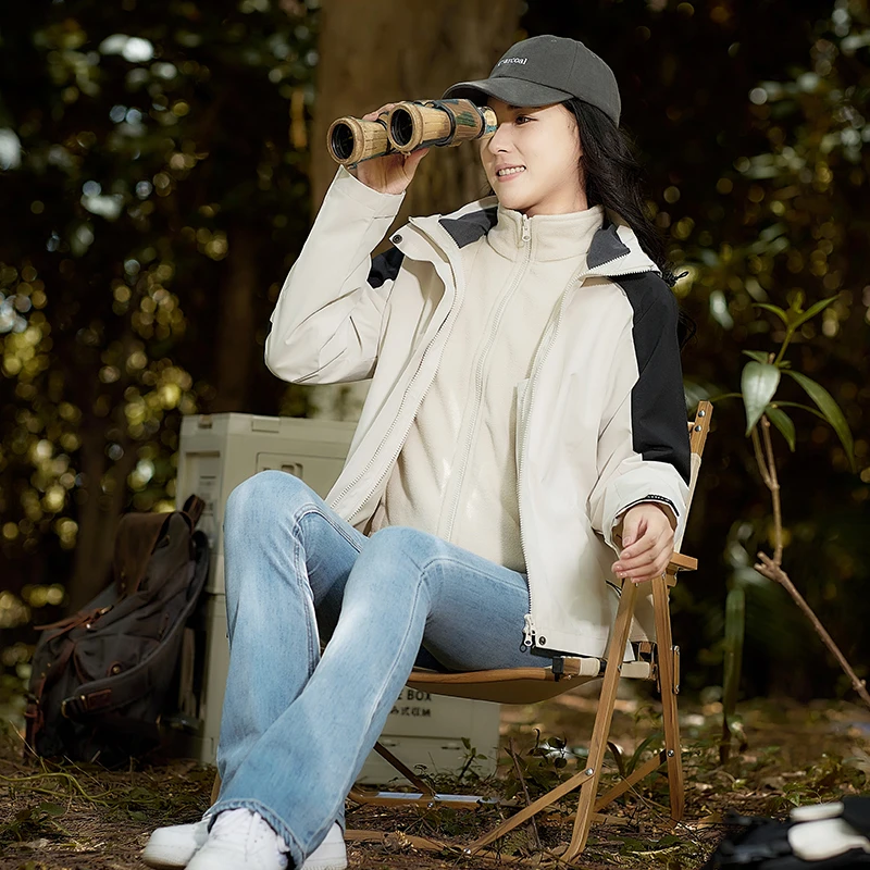 户外冲锋衣男女三合一 防风防水防风徒步宽松外套 登山服2024新款