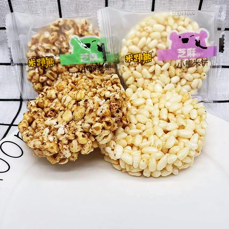 米跳熊麦饼芝麻小熊米饼香脆可口散称下午办公室膨化零食