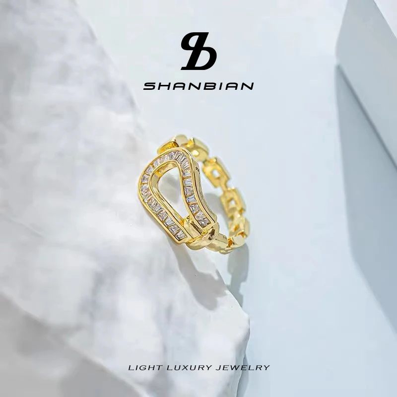 铜合金戒指 金色轻奢锆石戒指1319