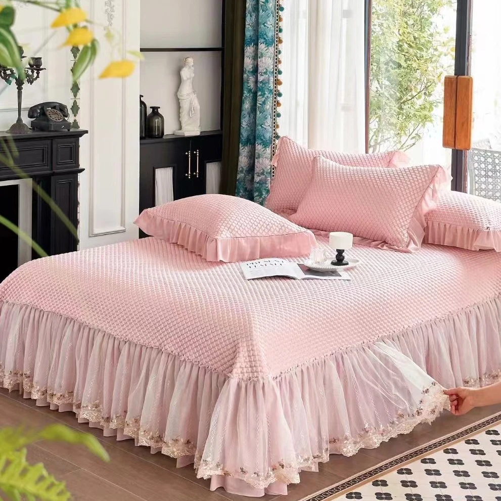 美滋滋-冰豆豆凉席三件套韩式空调凉席可机洗水洗防滑