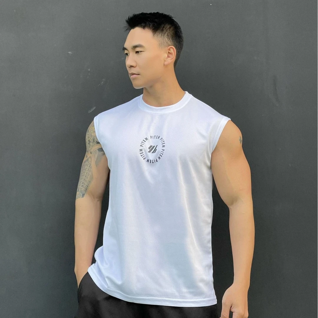 新款男士篮球运动健身无袖t恤大码吸汗透气宽松跑步训练速干背心