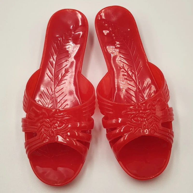 珠江菊花拖鞋女士夏季防滑防臭软底老式居家凉鞋妈妈浴室洗澡室外