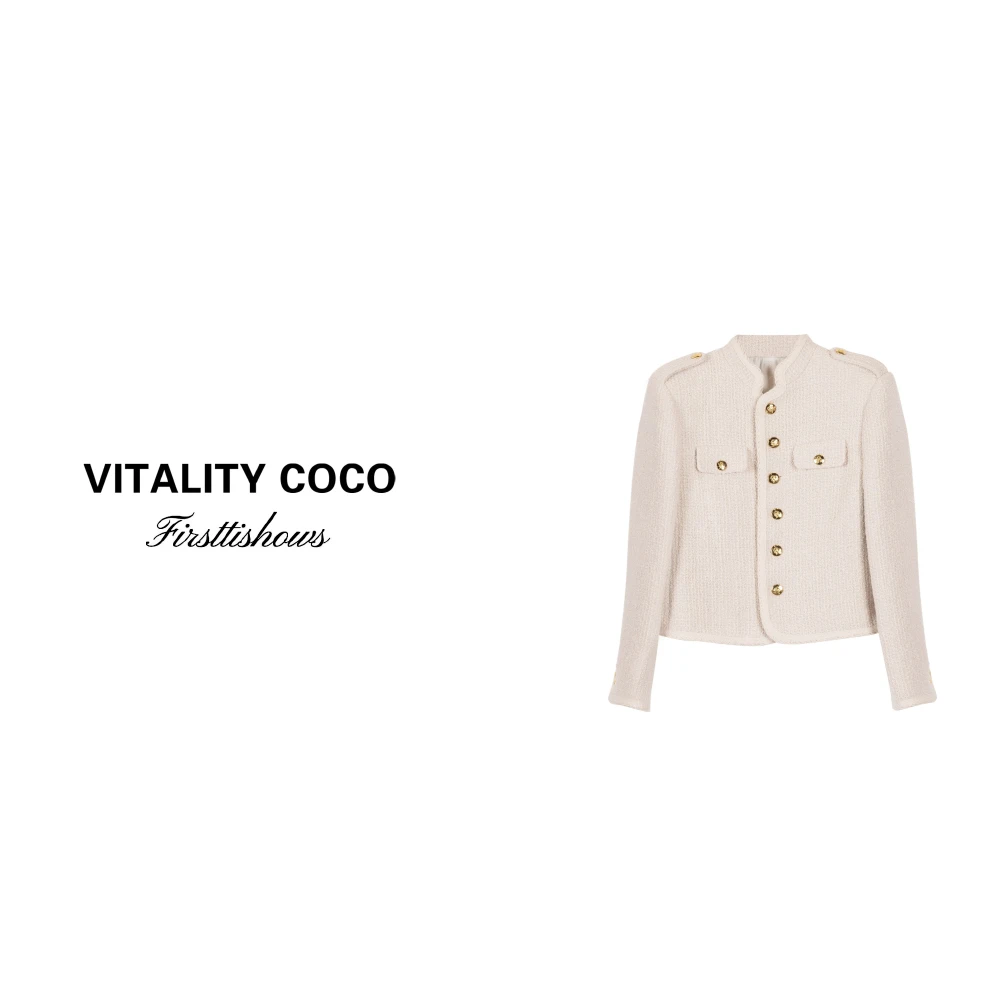 「VITALITY COCO」2023秋冬凯旋门金扣夹克编织小香风外套  -332