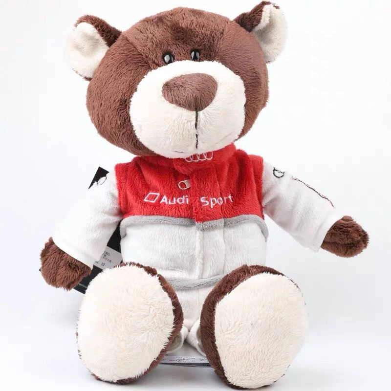 NICI奥迪泰迪熊公仔赛车熊Audi熊泰迪熊车载毛绒玩具4s店创意礼品