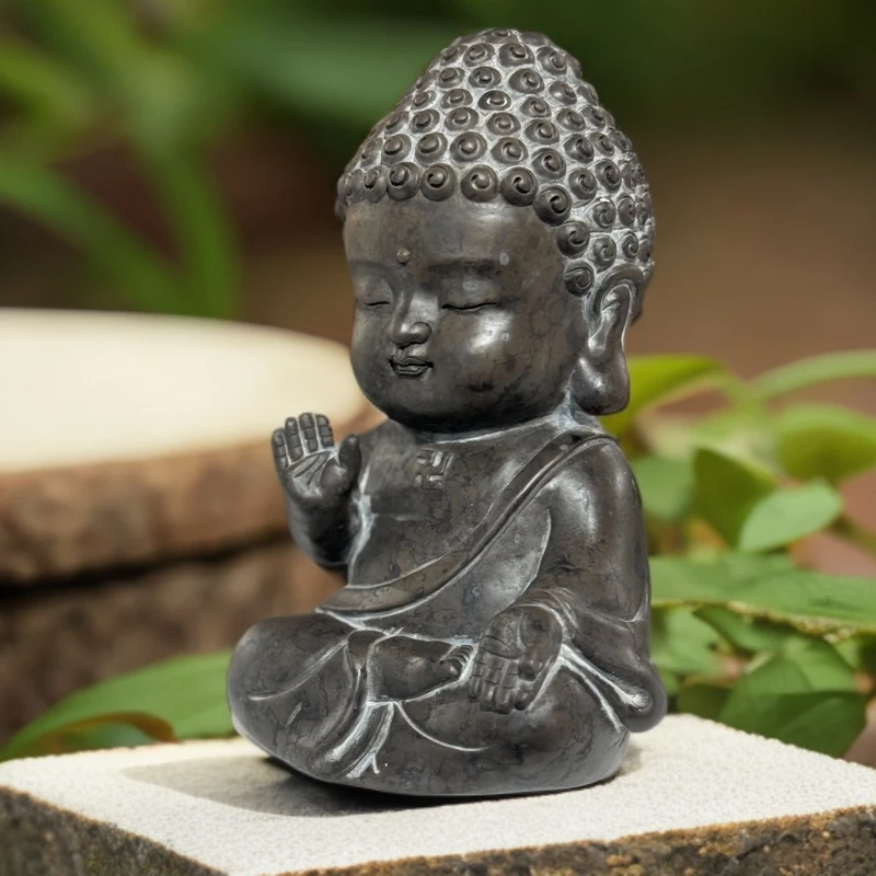 佛像富平青石宝宝佛青石雕刻茶宠摆件小释迦牟尼茶室书房客厅摆设