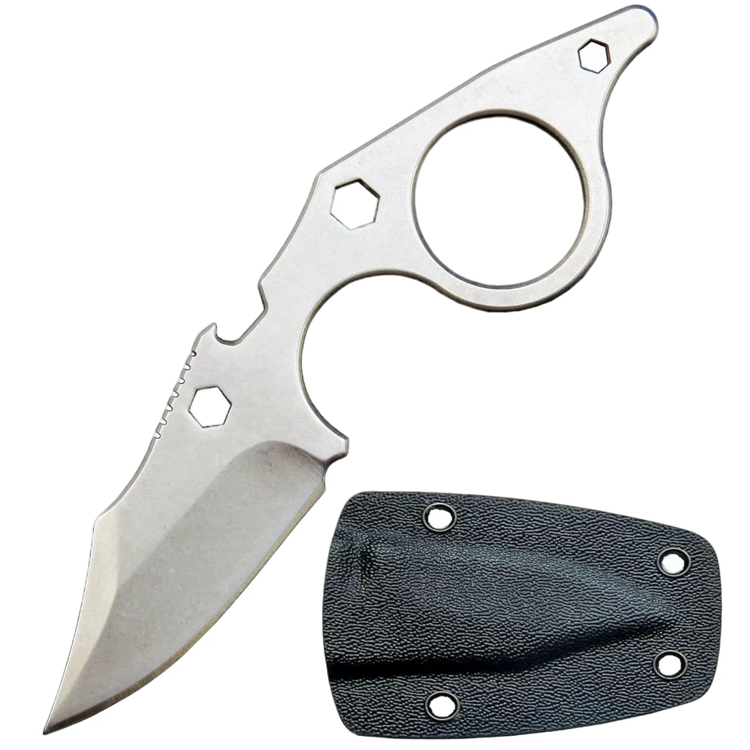 锐客龙龙牙C021颈刀快递刀石洗D2钢K鞘螺丝扳手启瓶器多功能工具