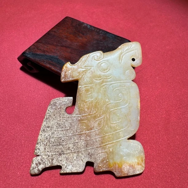 清中期玉黄沁凤鸟佩-HBG128397