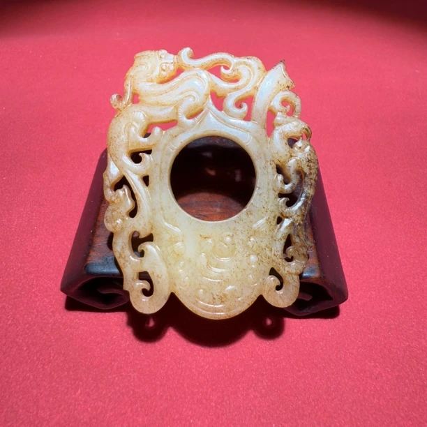 明早期龙凤纹鸡心佩-HBG128607