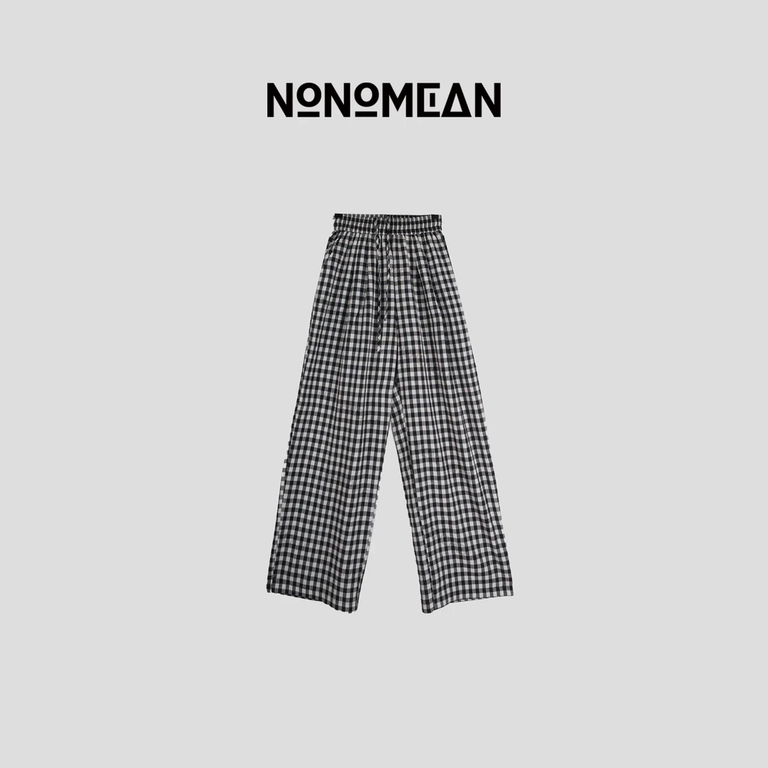 【陆仙人】清爽夏日·格子宽松休闲长裤