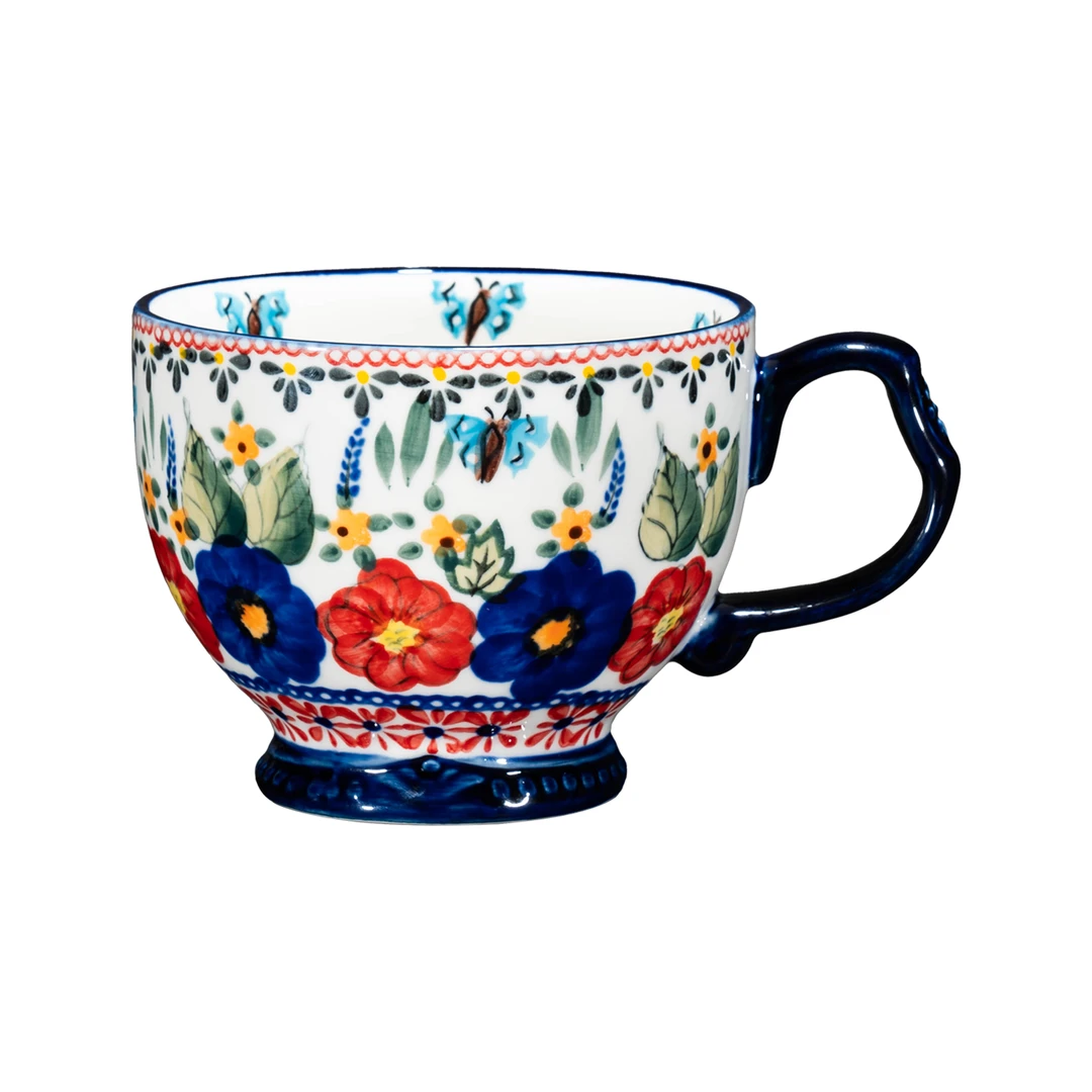 【SILESIA/出口原单】手绘西里西亚（红）-800ml早餐杯