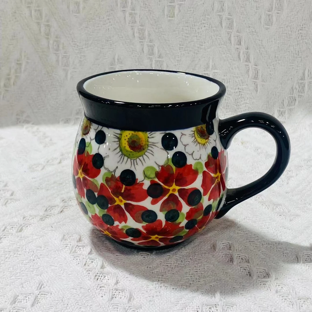 【SILISIA/出口原单】手绘红色海洋-380ml大肚杯