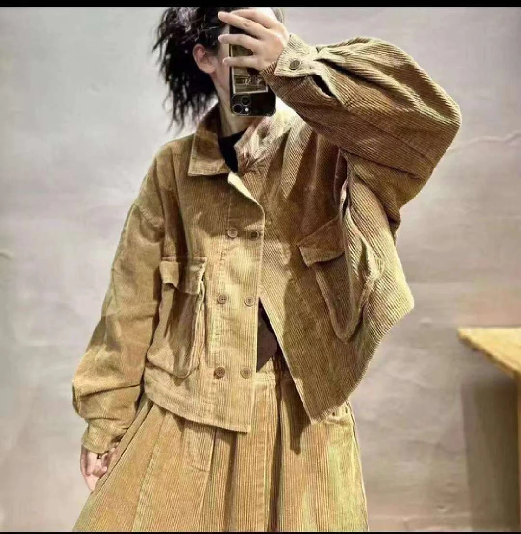 欧韩范宽松砂洗绒加棉外套